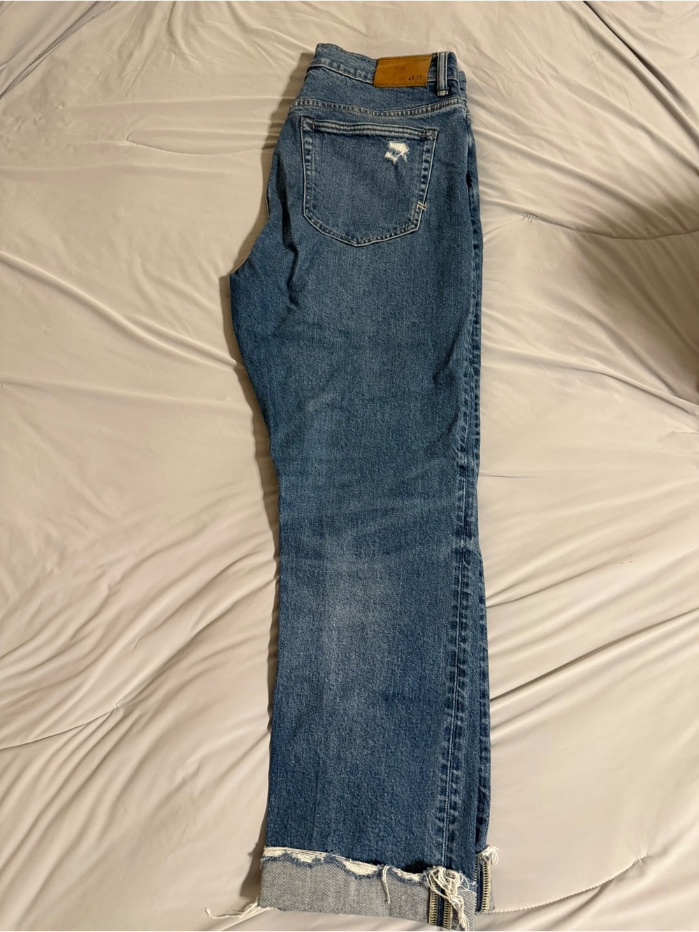 American Eagle Outfitters Women's Blue Cropped Ankle Jeans